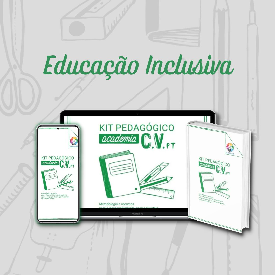 a imagem mostra o kit pedagógico academia cv.pt com foco na educação inclusiva